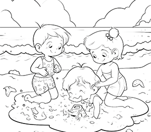 Bubbly Kids at the Seaside