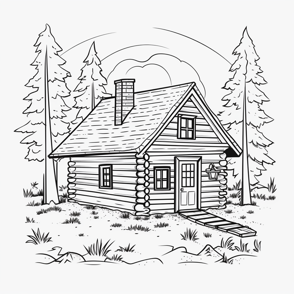 Cabin coloring page – Coloring corner