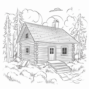 Cabin coloring pages – Coloring corner