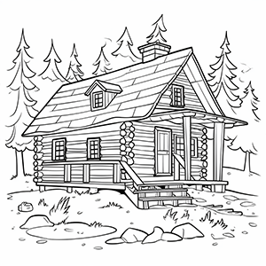 Cabin coloring page – Coloring corner