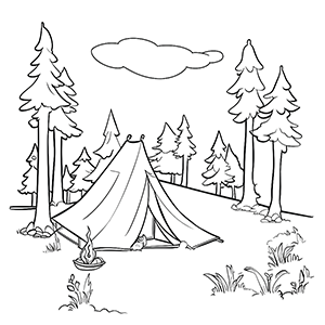 Camping coloring pages – Coloring corner