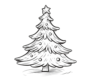 Ribboned Christmas Tree Splendor