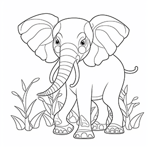 Free Elephant coloring pages - Coloring corner