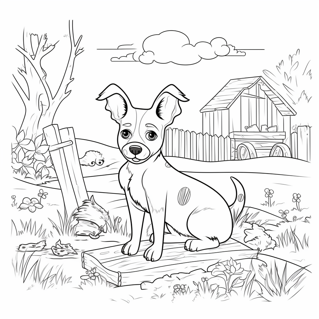 Farm dog Coloring Pages
