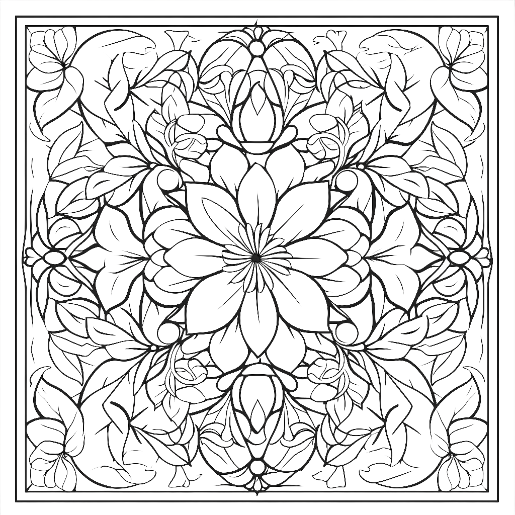 Flower pattern coloring pages