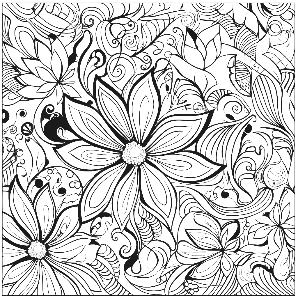 Flower Pattern coloring pages - Coloring corner