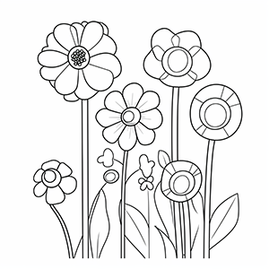 Flower pattern coloring pages – Coloring corner