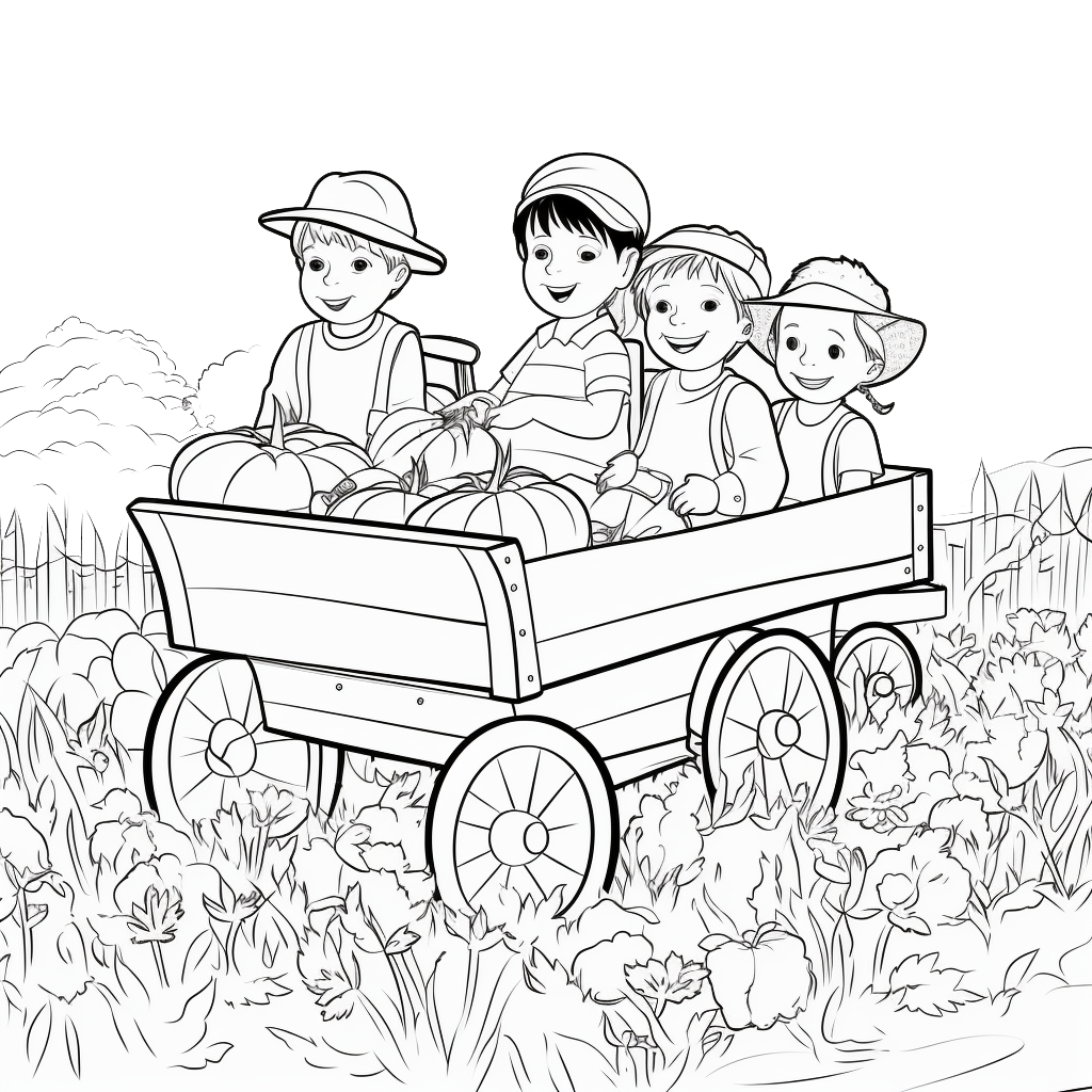 Hayride coloring pages