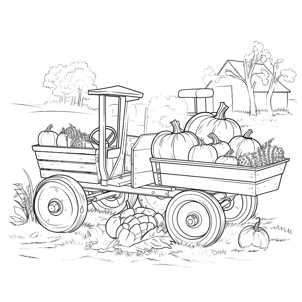 Hayride coloring pages