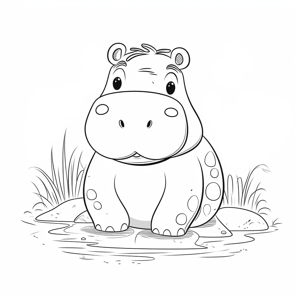 Hippo coloring pages - Coloring corner