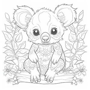 koala man coloring page png