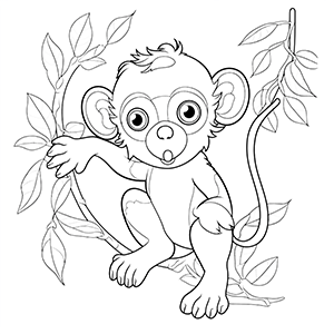 Monkey Coloring Pages – Coloring corner