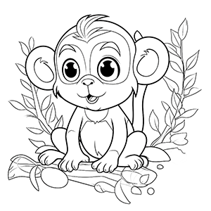 Monkey Coloring Pages - Coloring corner