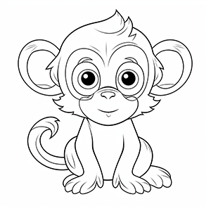 Monkey Coloring Pages – Coloring corner