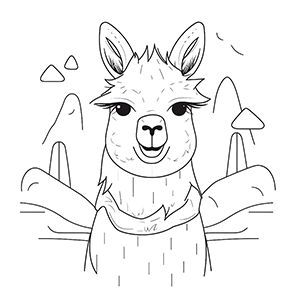 Llama coloring pages – Coloring corner