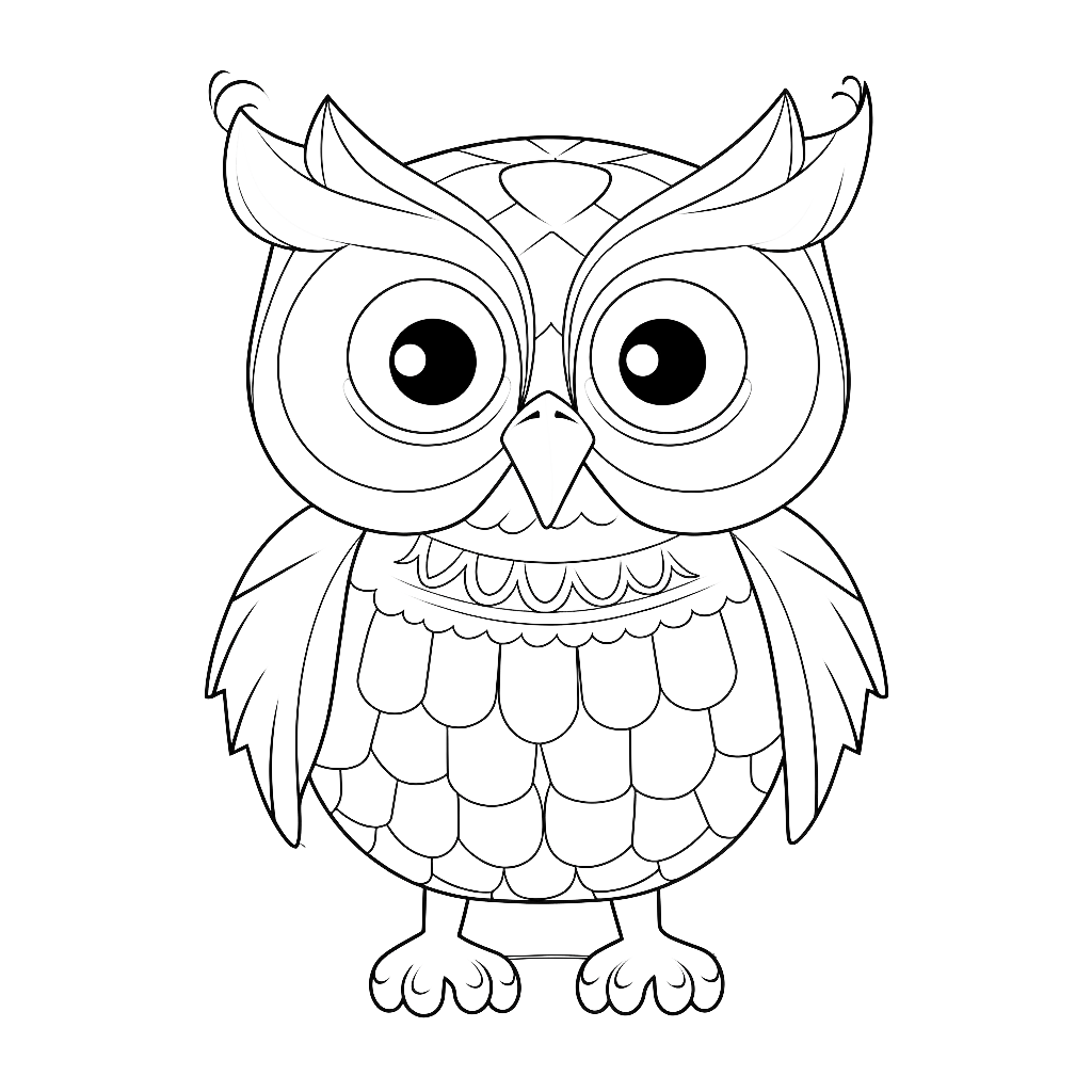 Owl coloring pages – Coloring corner