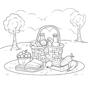 Free Picnic coloring pages – Coloring corner