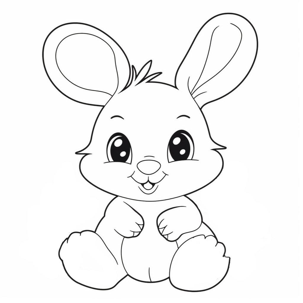 Rabbit coloring pages – Coloring corner