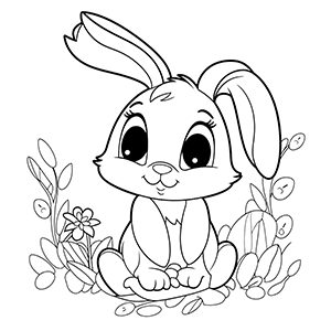 Rabbit coloring pages – Coloring corner