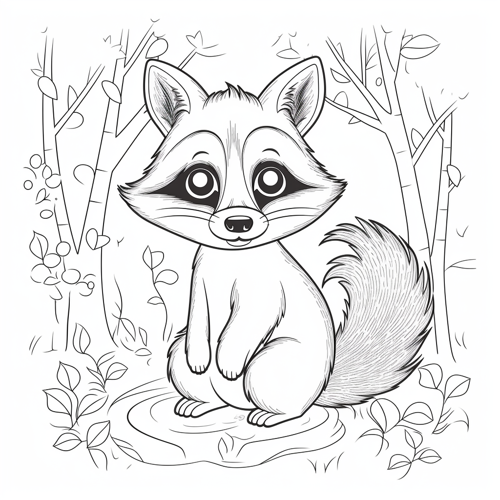 Raccoon Coloring Pages – Coloring corner