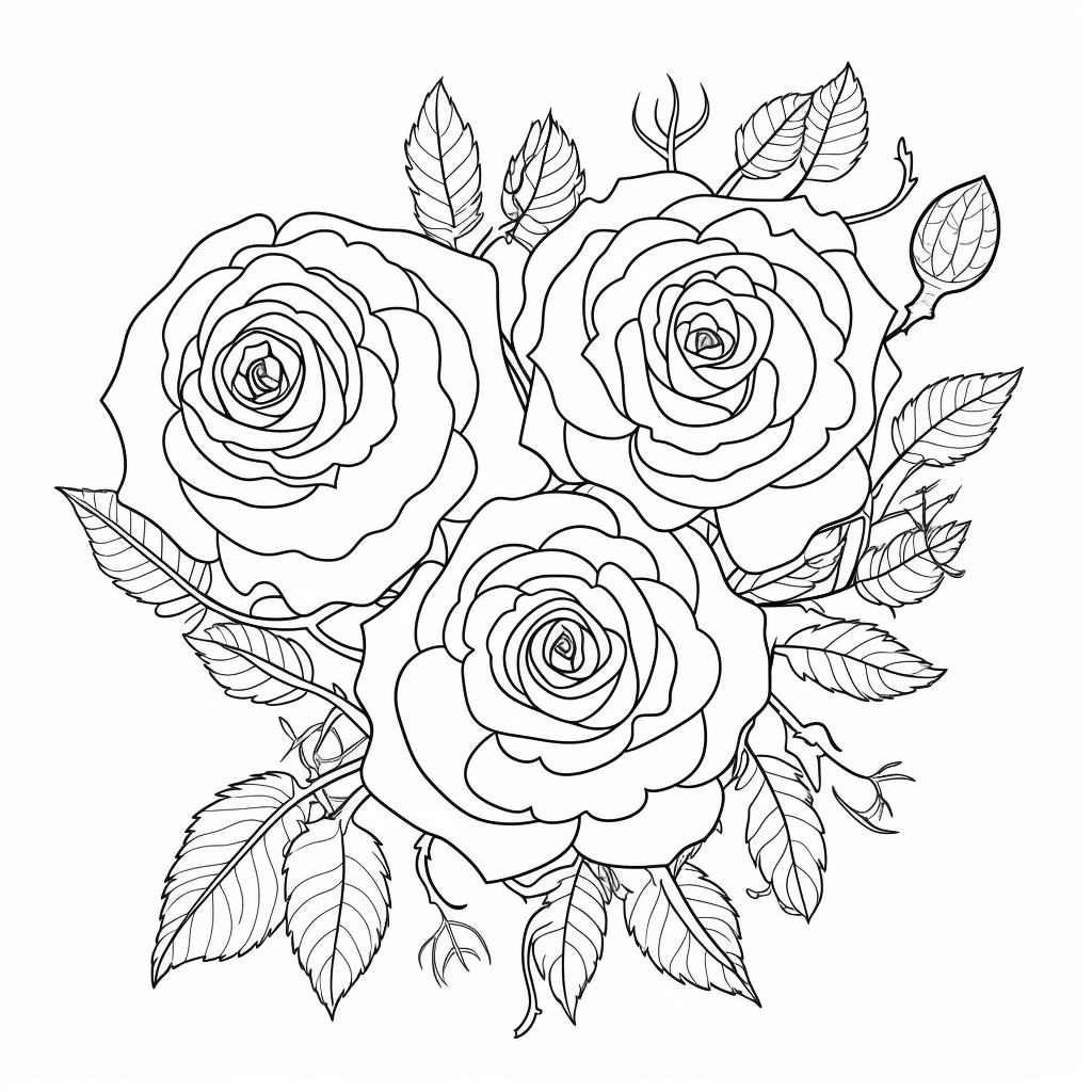 Rose coloring pages – Coloring corner
