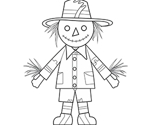 Cheerful Scarecrow with Sunflowers