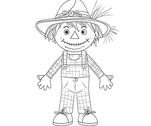 Charming Scarecrow in the Orchard