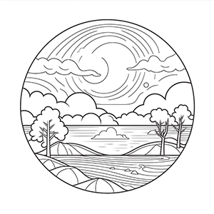 Free Sunset coloring pages – Coloring corner