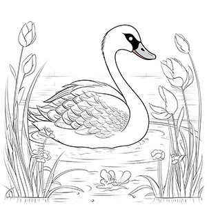 Swan Coloring Pages – Coloring corner