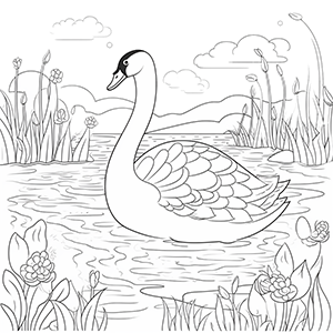 Swan Coloring Pages – Coloring corner