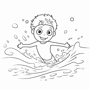 Swimming coloring page – Coloring corner