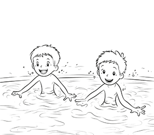Happy Swimmers at Play