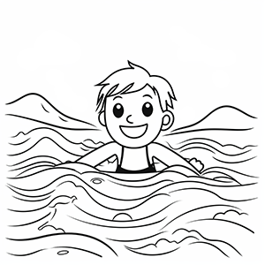 Swimming coloring page – Coloring corner