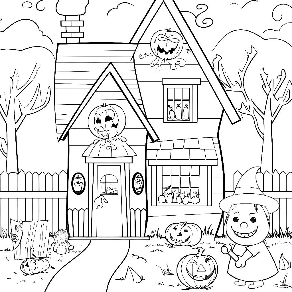 Trick or treat coloring pages