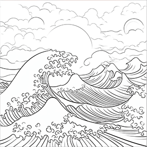 Free Waves Coloring Pages – Coloring corner