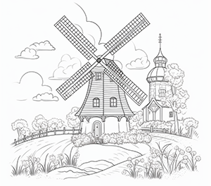Idyllic Rural Windmill