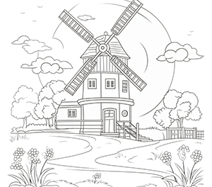 Enchanting Countryside Windmill