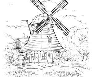 Quaint Village Windmill