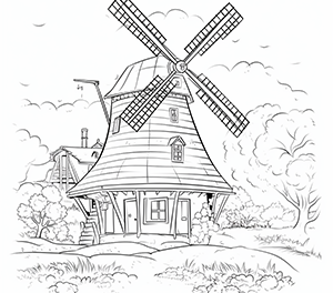 Quaint Village Windmill