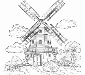 Tranquil Farm Windmill