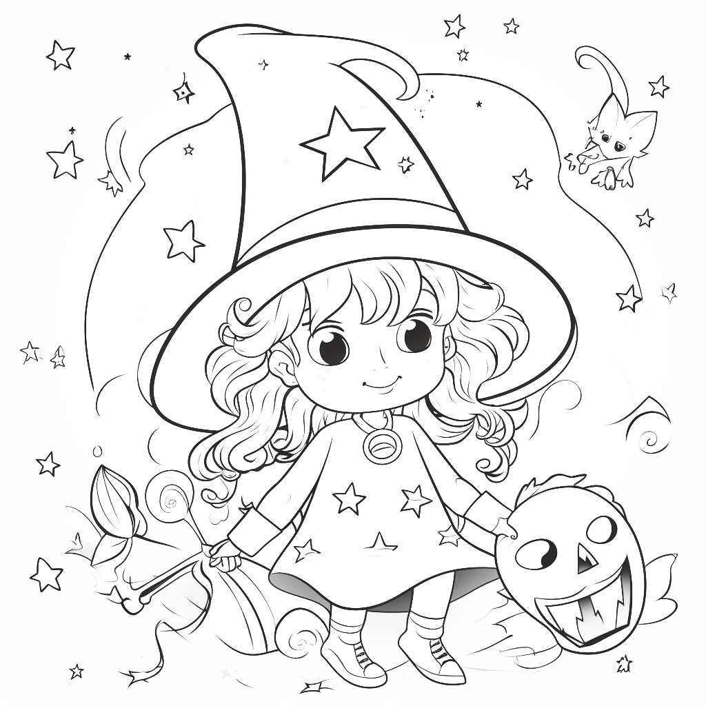 Witch coloring pages – Coloring corner
