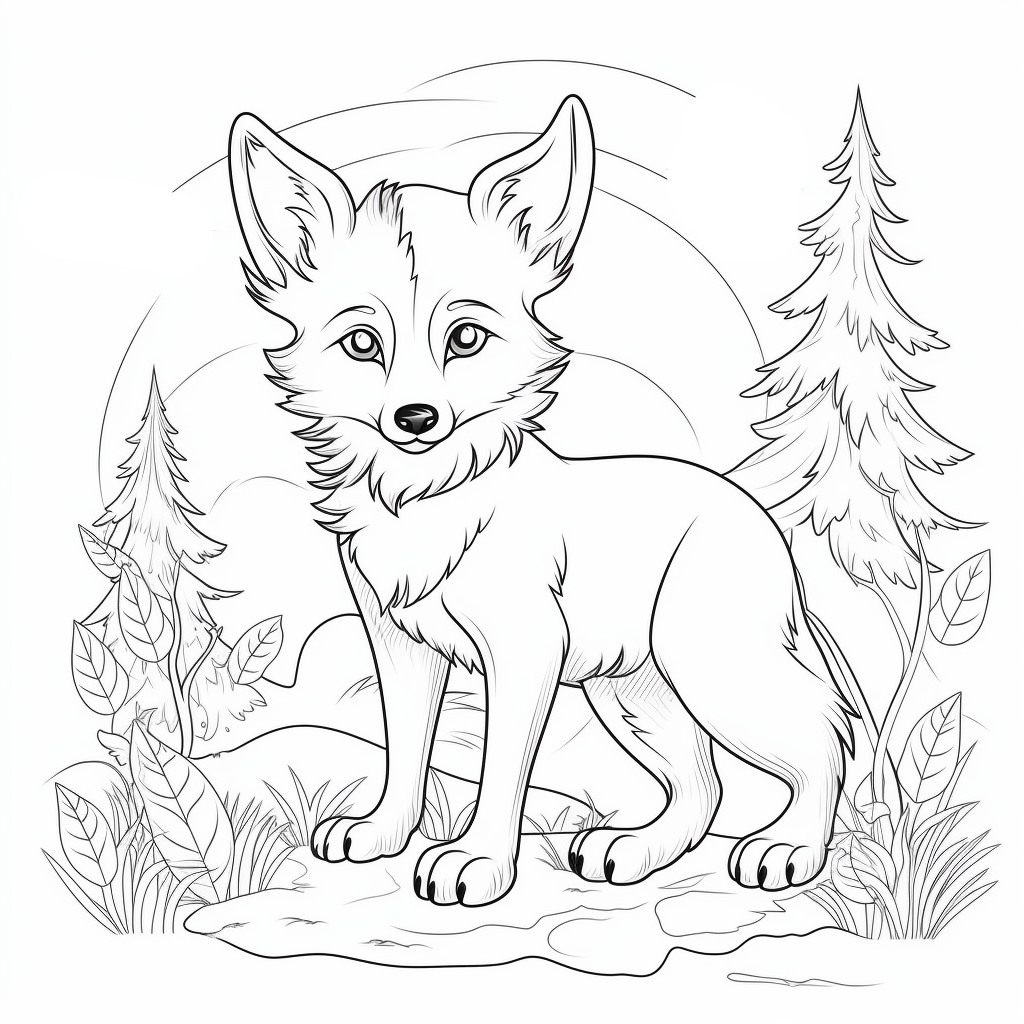 Wolf coloring page