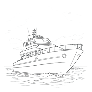 Yacht coloring page – Coloring corner