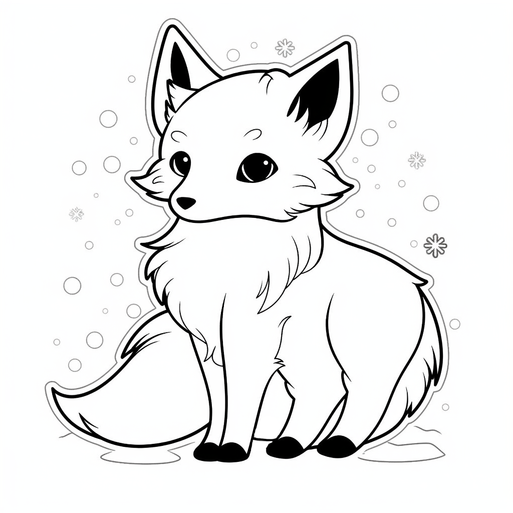 Arctic fox coloring page