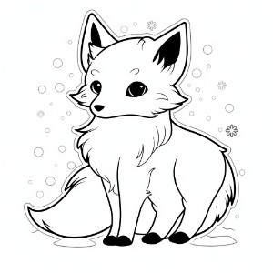 Arctic Fox coloring pages – Coloring corner