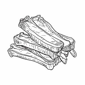 BBQ Ribs coloring page – Coloring corner