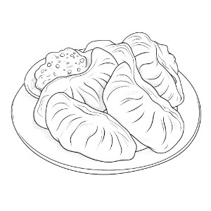 Dumplings coloring page – Coloring corner