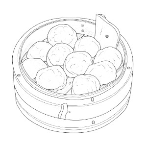 Dumplings coloring page – Coloring corner