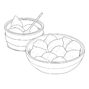 Dumplings coloring page – Coloring corner