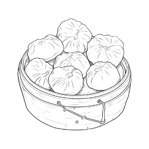 Dumplings coloring page – Coloring corner